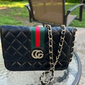 Not For Separate Sale. Black Crossbody included with Black Gucci Clogs.